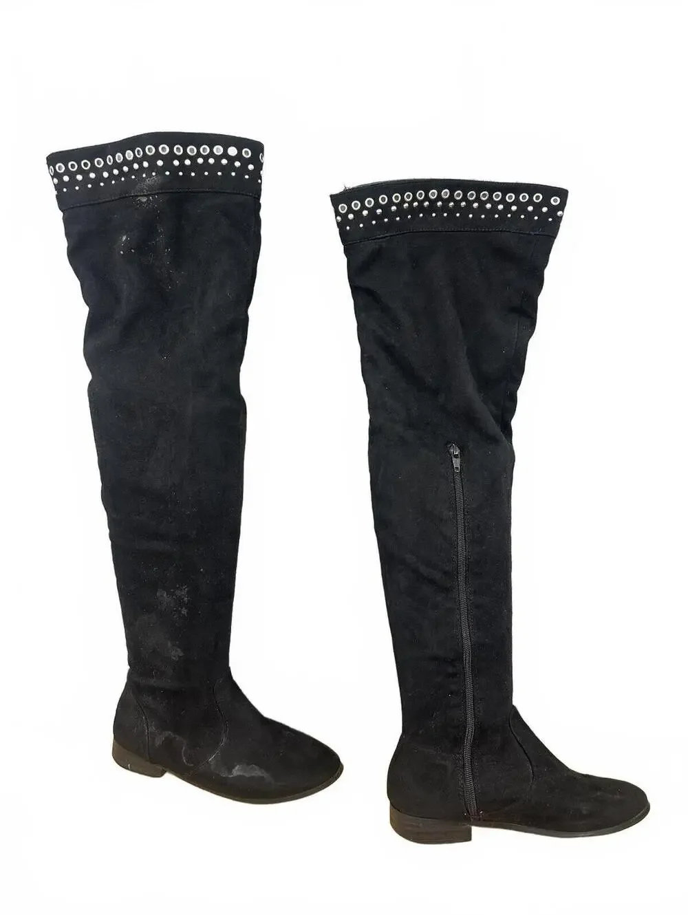 TALY ‎ Black Studded Tall Boots